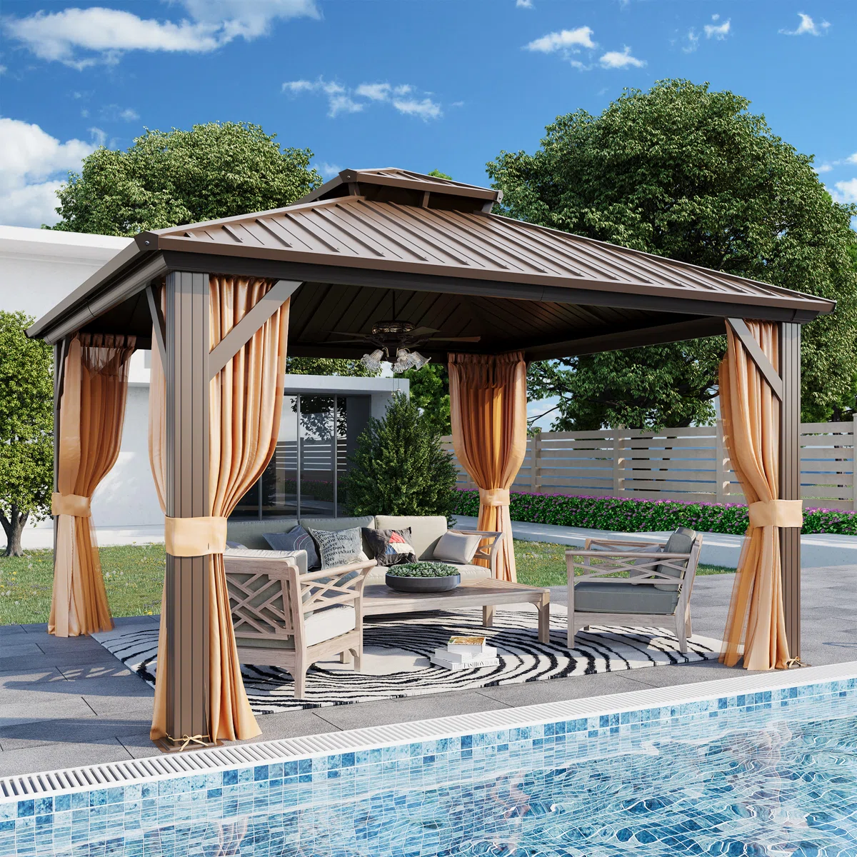 12 Ft. W x 12 Ft. D Aluminum Patio Gazebo - Image 2