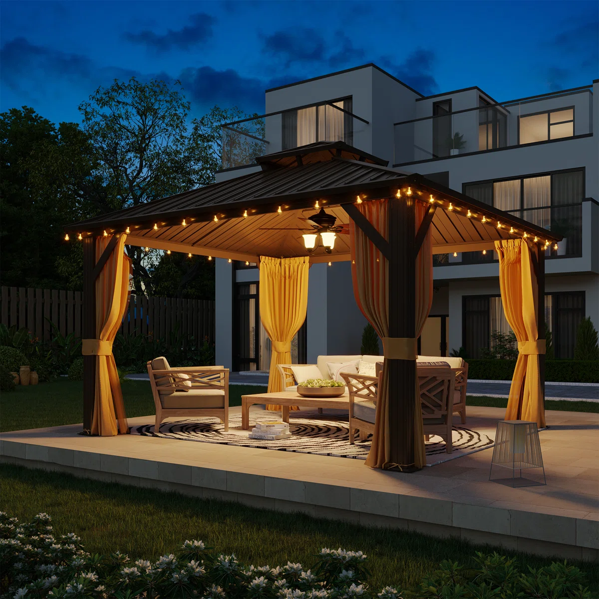 12+Ft.+W+x+12+Ft.+D+Aluminum+Patio+Gazebo