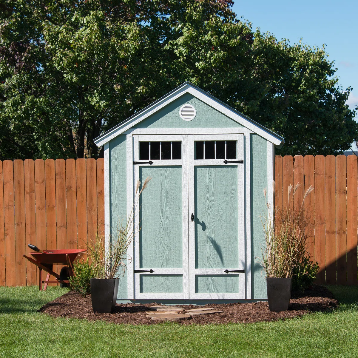 Garden 6 ft. W x 8 ft. D Wood Storage Shed with Floor - Image 2