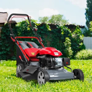 20-Inch Self-Propelled Gas Lawn Mower For Large Yard, 170Cc 2800R.p.m, Adjustable Cutting Height,Mowing Width 51Cm For Garden Landscaping
